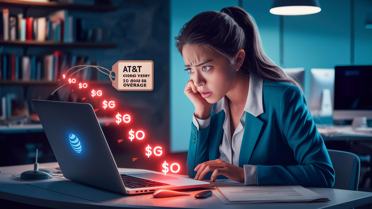 How much does AT&T charge for internet overage?