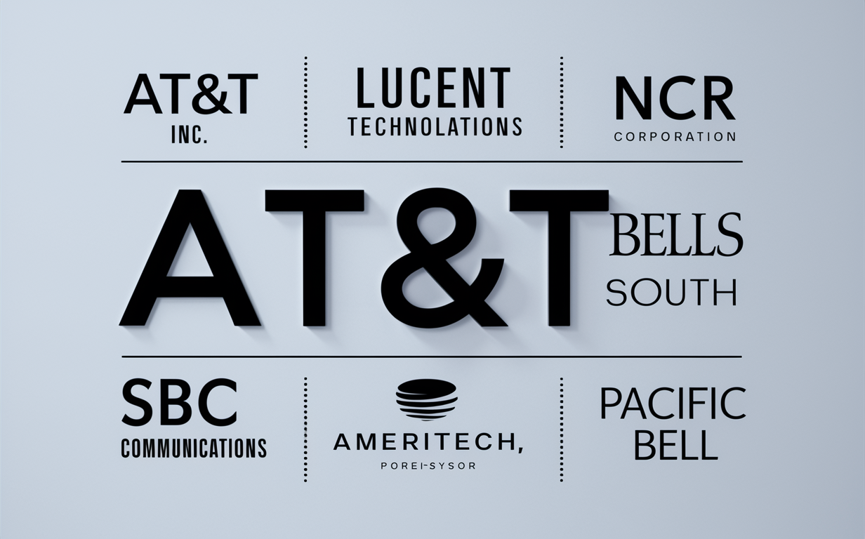 What 7 companies did AT&T split into?