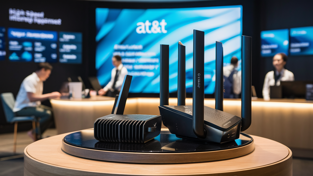 What equipment does AT&T provide for internet?